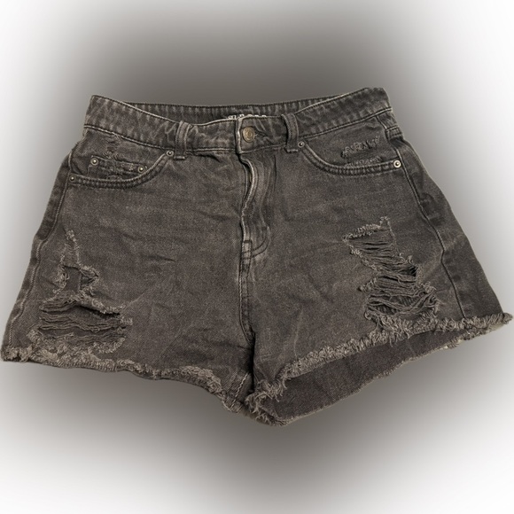 Wild Fable Charcoal Distressed Jean Shorts - Picture 1 of 4